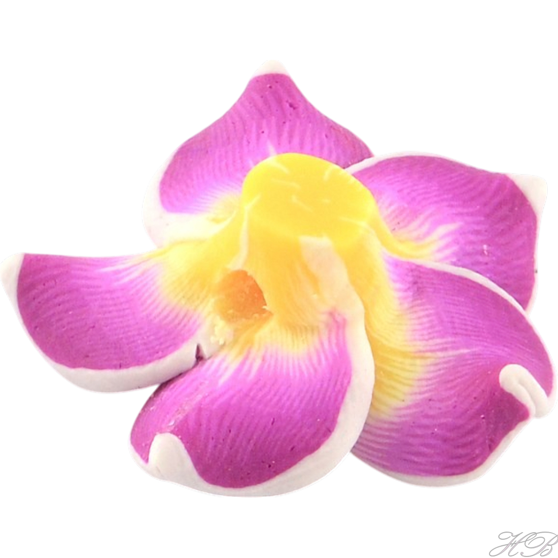 05413 Fimokraal Bloem Orchid   15x8mm; gat 2mm 5 stuks