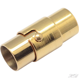 00537 Magneetslot draaisluiting Goudkleurig (IP) 304 stainless steel  18x6,5mm; gat 4mm 1 stuks