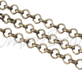 J-0015 Gliederkette Antikbronze (Nickelfrei) 4mmx1mm 1 meter