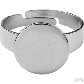 04218 Vingerring  Metaalkleurig 304 stainless steel  17,5mm; tray 12mm 1 stuks