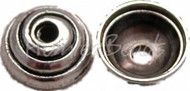 00044 Kralenkap spiraal Antiek zilver (Nikkel vrij) 4mmx11mm 15 stuks