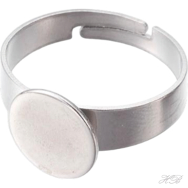 05616 Vingerring (304 stainless steel)  Metaalkleurig 17mm; tray 10mm 1 stuks