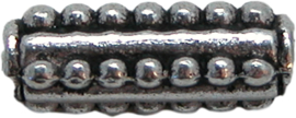 01737 Metalen kraal buis Antiek zilver (Nikkelvrij) 15mmx5mm; gat 2,5mm 7 stuks