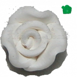 01822 Polymer ton perle rose Weiß 10mmx6mm 6 stück