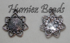 03055 Anhänger blume Antiksilber (Nickelfrei) 25mmx22mm