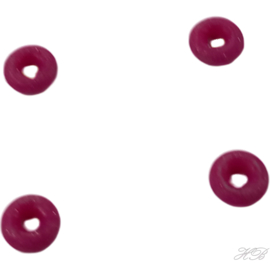 01206 Siliconenkraal Stopper Fuchsia 6x2mm; gat 2mm ±15 stuks