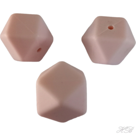 01366 Siliconenkraal Hexagon Camel 17mm; gat 2mm 3 stuks