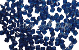 02062 Acryl kraal facet bicone Blauw 6mmx6mm 20gram