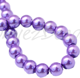 04016 Glasperlen strang streng ±30cm MediumPurple 3-4mm; loch 0,5mm  1 Strang