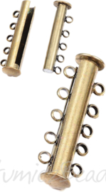 00612 Magneetschuifslot 5-rings Bronskleurig (Nikkelvrij) 30mmx10mm