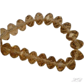 05439 Glaskraal streng (±40cm) rondel (±200pcs) Topaz 2x2,5mm; gat 0,8mm 1 streng
