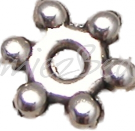 02555 Spacer daisy Antiek zilver (Nikkelvrij) 2mmx7mm ±20 stuks