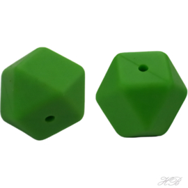 04815 Siliconenkraal Hexagon Groen 17mm; gat 2mm 3 stuks