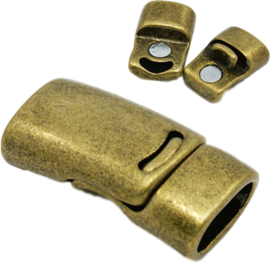 04460 Magneetslot  Antiek brons (Nikkelvrij) 26mmx13mmx8mm; Gat 10mmx5mm 1 stuks