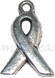 00120 Hanger Ribbon of hope Antiek zilver (Nikkel vrij) zilver 7 stuks