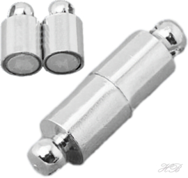 00401 Magneetslot  Zilverkleurig (Nikkelvrij) 18x5mm; gat 1,2mm 1 stuks