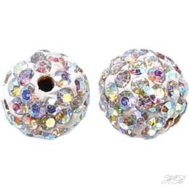 04962 Fimokraal Discobal Chrystal AB 10mm; gat 1,5mm 1 stuks