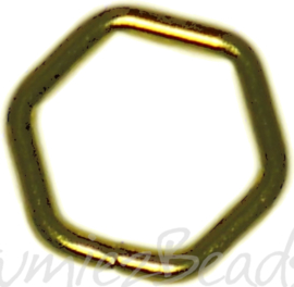 04119 Ringetjes 6-hoekig Goudkleurig (Nikkelvrij) 7mmx0,7mm ±50 stuks