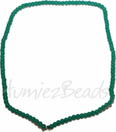 03449 Glaskraal streng (±30cm) imitatie jade Blauw-groen 4mm 1 streng