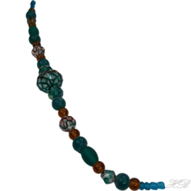 05365 Glaskraal streng ±18cm Turquoise Mix 1 streng