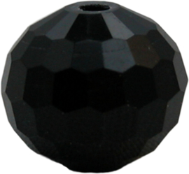 01257 Glasperle Imitation Swarovski 5000 round Jet 10mm 4 stück