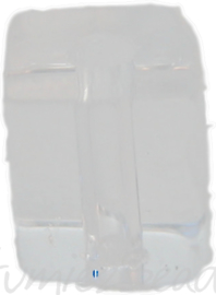 00945 Glaskraal vierkant Transparant 6mm 1 streng (±30cm)