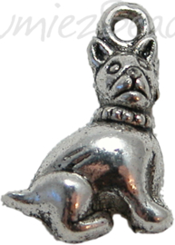 00526 Bedel hond Antiek zilver 17mmx12mm 4 stuks