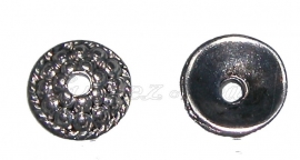 00666 Kralenkap bobbels Antiek zilver (Nikkel vrij) 10mmx3mm 11 stuks