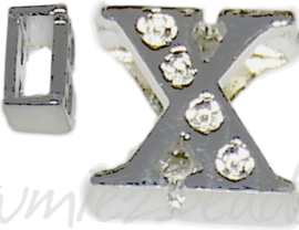 04259 Schuifkraal Letter X Metaalkleurig (Nikkelvrij) 9mmx10mm; gat 6,5mmx3,5mm 1 stuks