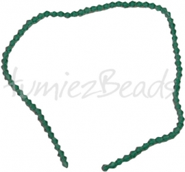 03212 Glaskraal Imitatie swarovski bicone groen 4mm 1 streng (±30cm)