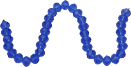 01424 Glaskraal imitatie swarovski faceted Abacus streng (±20cm) Blauw 7mmx10mm 1 streng