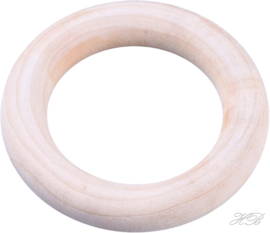 04774 Houten kraal ring Onbehandeld 55x9mm; gat 36mm 4 Stuks