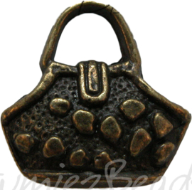 00851 Anhänger handtasche Bronzefarbe 18mm 3 stück