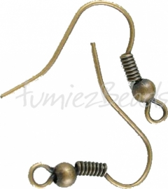 03702 Ohrhaken​ Antikbronze (Nickelfrei) 18mm 6 paar