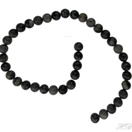 05095 Natuursteen streng (±30cm) Gemstone Grijs/zwart 10mm; gat 1mm 1 streng