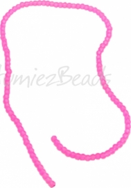 03575 Glaskraal streng (±40cm) frosted Roze 4mm 1 streng