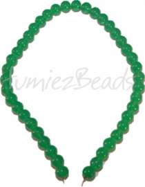 03462 Glaskraal streng (±40cm) imitatie jade Groen 10mm 1 streng