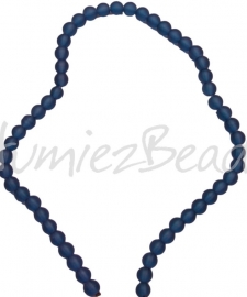 00279 Glasperle frosted strang ±40cm Dunkel blau 8mm 1 strang