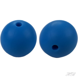 04812 Siliconenkraal Rond Blauw 15mm; gat 2mm 6 stuks