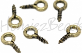 01080 Schroefoog (schroef bails) Brons (Nikkelvrij) 8mmx4mm 20 stuks