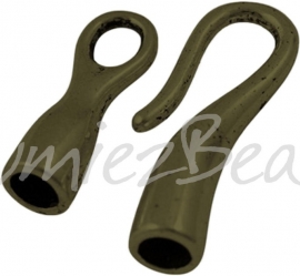 02668 Hakenverschluss glad Antikbronze (Nickelfrei) 55mmx11mm; loch 4mm 1 stück