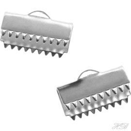 05612 Bandklem  Metaalkleurig (304 stainless steel) 13x8mm; gat 1,5mm 4 stuks