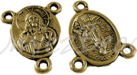 00639 Zwischenstück religieus Antikgold (Nickelfrei) 19mmx15mmx2mm; loch 2mm 7 stück