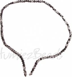 03569 Glasperle strang (±40cm) crackle Schwarz/transparent 4mm 1 strang