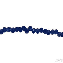 05446 Glaskraal streng (±17cm) rondel (±170pcs) Blue opal AB 1x2mm; gat 0,5mm 1 streng