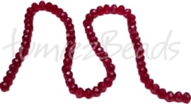 01430 Imitatie swarovski streng (±25cm) Rood 10mmx7mm 1 streng