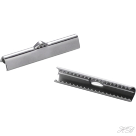 03064 Bandklem  Metaalkleurig 304 stainless steel  30x7mm; gat 1,5x2mm 4 stuks