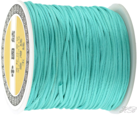 N-1003 Nylondraad (lijkt op satijnkoord) Light sea green 1mm ±14 meter