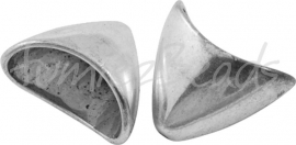 01813 Eindkap triangel Antiek zilver (Nikkelvrij) 20mmx13mm  3 stuks