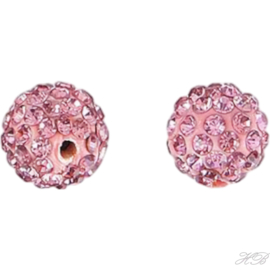 04961 Fimokraal Discobal Light rose 10mm; gat 1,5mm 1 stuks